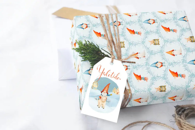 Winter Gnomes  Wrapping Paper - Premium Craft Supplies & Tools > Party & Gifting > Packaging & Wrapping from Sugar and Spice Invitations - Just $26.10! Shop now at Sugar and Spice Paper