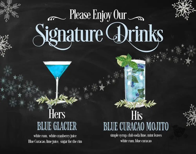 Winter His And Hers Signature Drink Sign