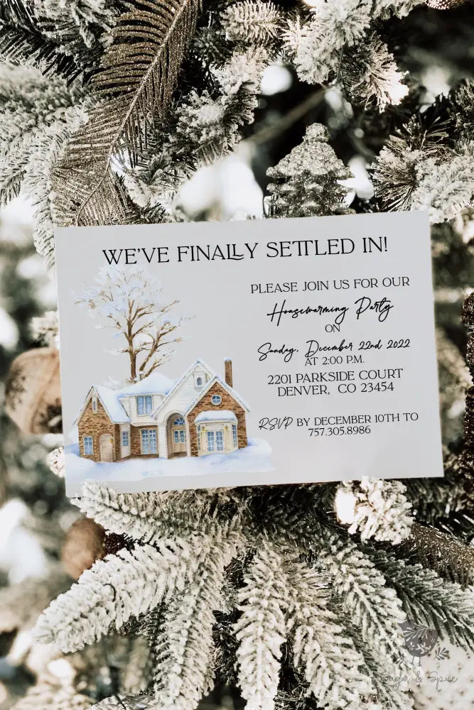 Winter Home Housewarming Invitation - Premium Digital File from Sugar and Spice Invitations - Just $2.10! Shop now at Sugar and Spice Paper
