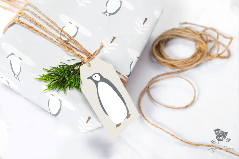 Winter Penguin Wrapping Paper Craft Supplies & Tools > Party Gifting Packaging