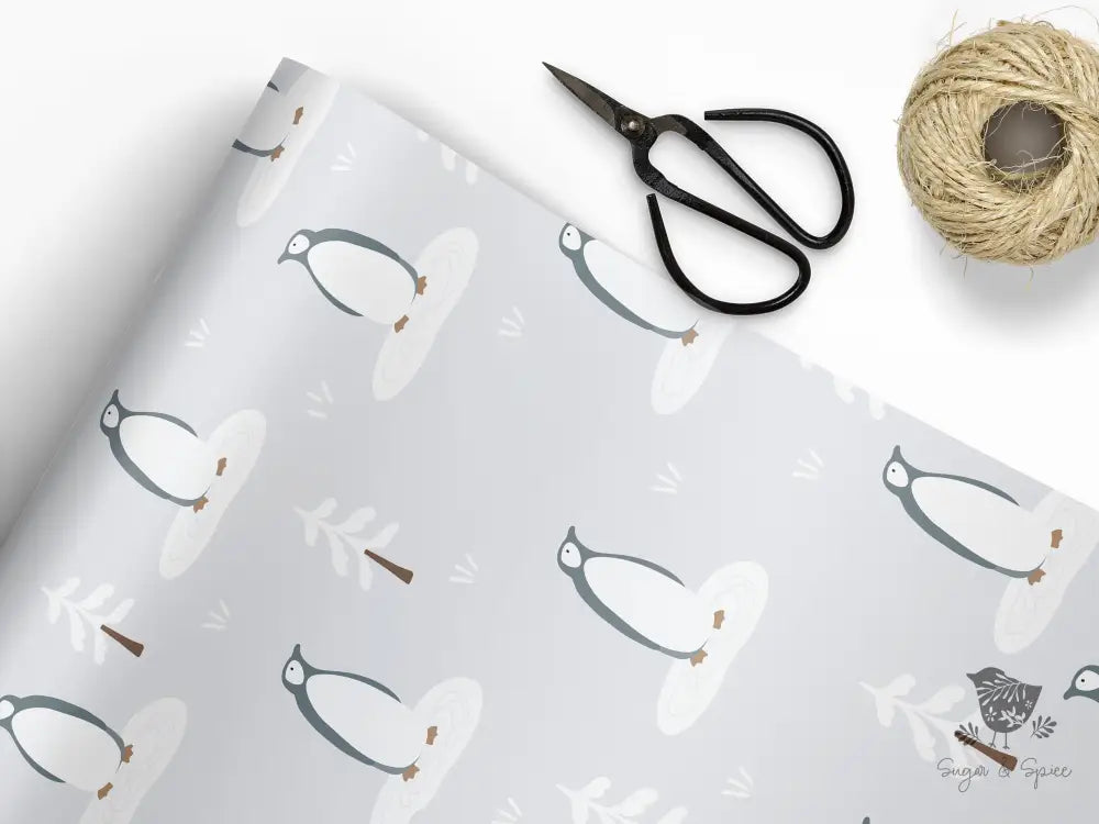 Winter Penguin Wrapping Paper - Premium Craft Supplies & Tools > Party & Gifting > Packaging & Wrapping from Sugar and Spice Invitations - Just $26.10! Shop now at Sugar and Spice Paper