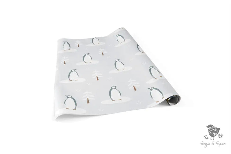 Winter Penguin Wrapping Paper Craft Supplies & Tools > Party Gifting Packaging