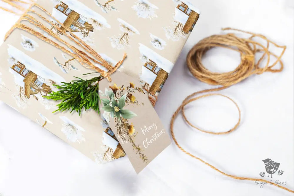 Winter Woodland Cabin Wrapping Paper - Premium Craft Supplies & Tools > Party & Gifting > Packaging & Wrapping from Sugar and Spice Invitations - Just $26.10! Shop now at Sugar and Spice Paper