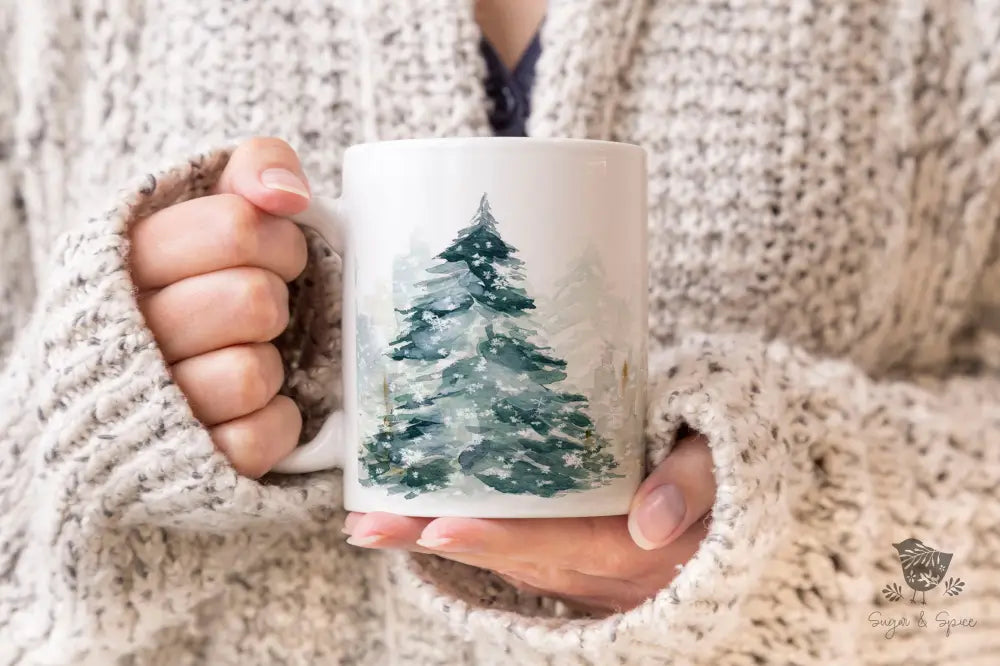 Winter Woodland Ceramic Mug - Premium Mug from Printify - Just $18! Shop now at Sugar and Spice Paper