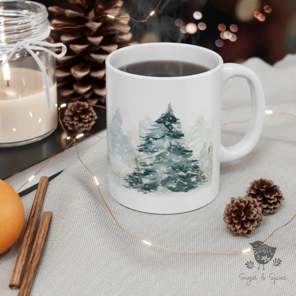 Winter Woodland Ceramic Mug - Premium Mug from Printify - Just $18! Shop now at Sugar and Spice Paper