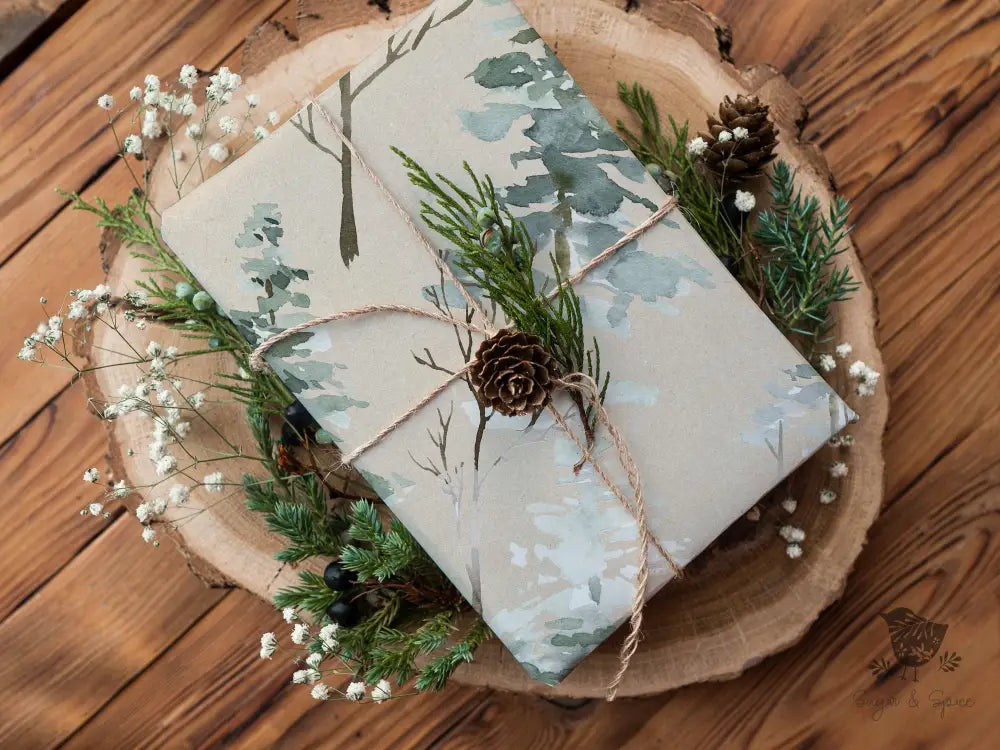 Winter Woodland Kraft Wrapping Paper - Premium Craft Supplies & Tools > Party & Gifting > Packaging & Wrapping from Sugar and Spice Invitations - Just $26.10! Shop now at Sugar and Spice Paper