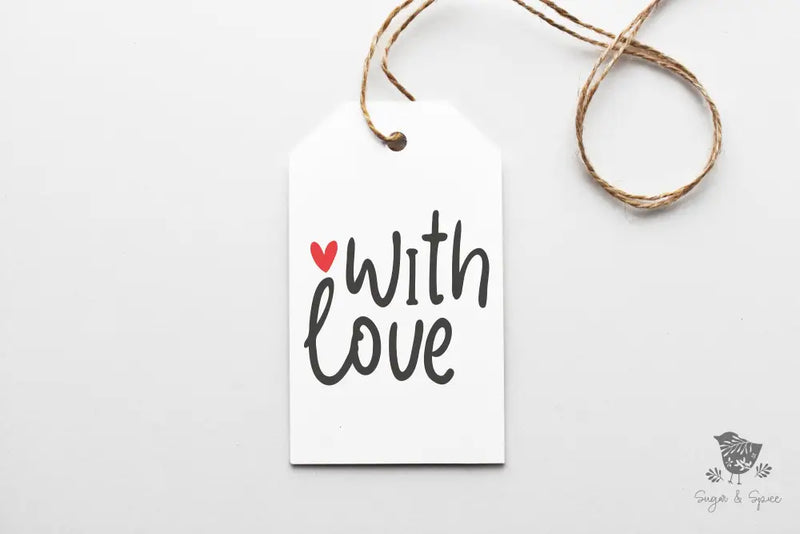 With Love Red Heart Gift Tag Craft Supplies & Tools > Party Gifting Labels Stickers Tags
