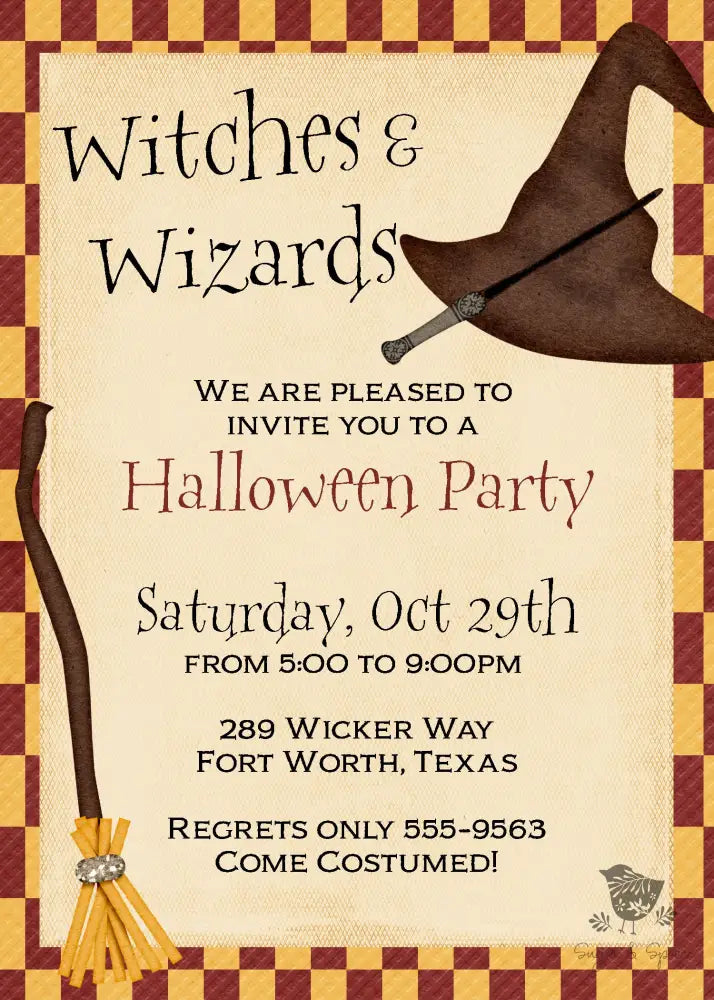 Wizards and Witches Halloween Invitation - Premium Digital File from Sugar and Spice Invitations - Just $2.10! Shop now at Sugar and Spice Paper