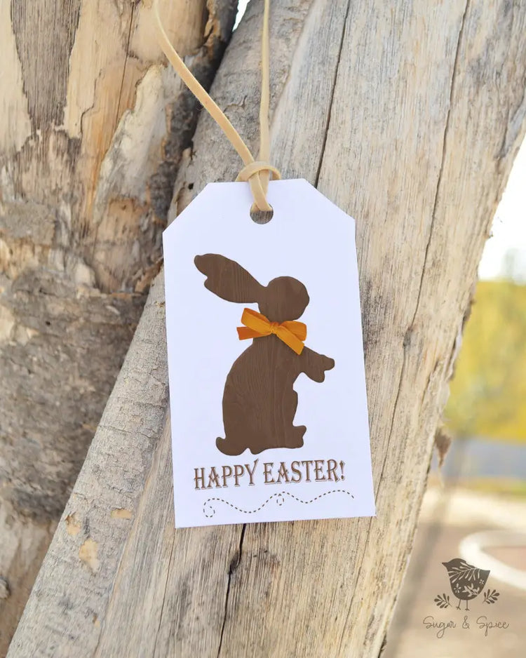 Wood Bunny Easter Gift Tag - Premium Craft Supplies & Tools > Party & Gifting > Labels, Stickers & Tags > Tags from Sugar and Spice Invitations - Just $26! Shop now at Sugar and Spice Paper