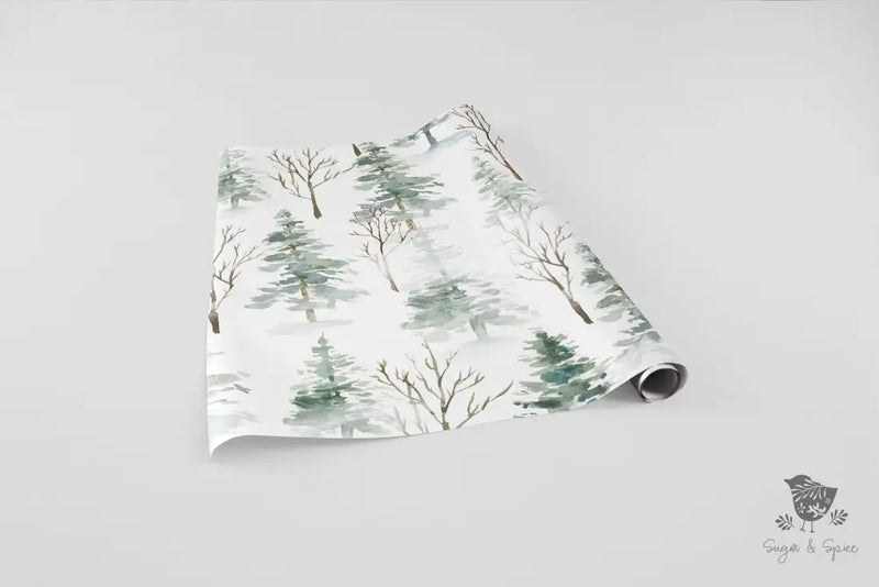 Woodland Christmas Trees Wrapping Paper - Premium Craft Supplies & Tools > Party & Gifting > Packaging & Wrapping from Sugar and Spice Invitations - Just $29! Shop now at Sugar and Spice Paper
