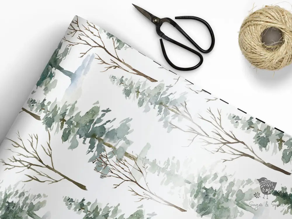 Woodland Christmas Trees Wrapping Paper - Premium Craft Supplies & Tools > Party & Gifting > Packaging & Wrapping from Sugar and Spice Invitations - Just $29! Shop now at Sugar and Spice Paper