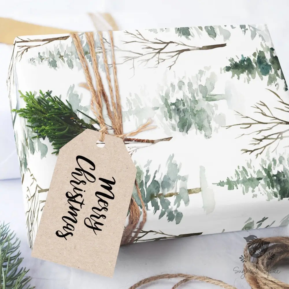 Woodland Christmas Trees Wrapping Paper - Premium Craft Supplies & Tools > Party & Gifting > Packaging & Wrapping from Sugar and Spice Invitations - Just $29! Shop now at Sugar and Spice Paper