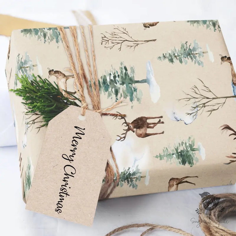Woodland Deer Wrapping Paper - Premium Craft Supplies & Tools > Party & Gifting > Packaging & Wrapping from Sugar and Spice Invitations - Just $29! Shop now at Sugar and Spice Paper