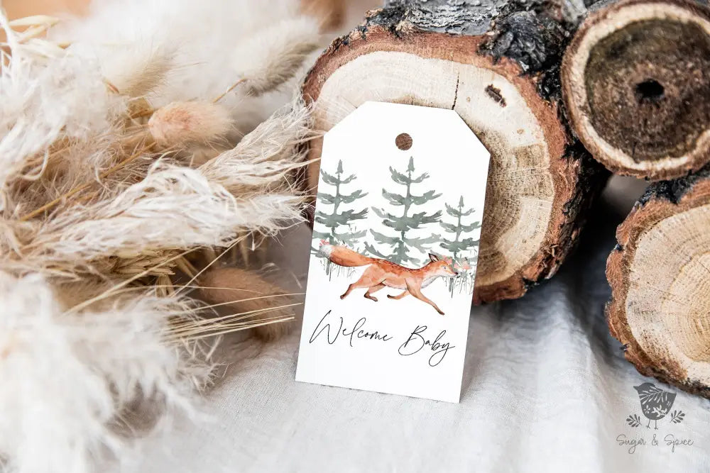 Woodland Forest Fox Gift Tag - Premium Craft Supplies & Tools > Party & Gifting > Labels, Stickers & Tags > Tags from Sugar and Spice Invitations - Just $24! Shop now at Sugar and Spice Paper