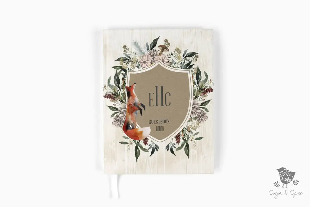 Woodland Fox Rustic Wedding Guest Book - Premium  from Sugar and Spice - Just $45! Shop now at Sugar and Spice Paper