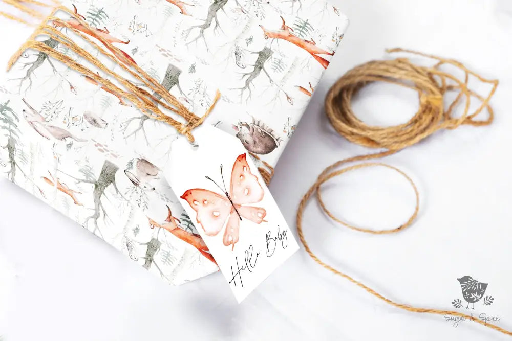 Woodland Fox White Wrapping Paper - Premium Craft Supplies & Tools > Party & Gifting > Packaging & Wrapping from Sugar and Spice Invitations - Just $29! Shop now at Sugar and Spice Paper