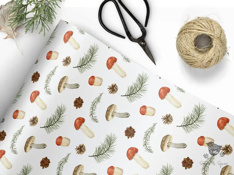 Woodland Mushroom Wrapping Paper - Premium Craft Supplies & Tools > Party & Gifting > Packaging & Wrapping from Sugar and Spice Invitations - Just $29! Shop now at Sugar and Spice Paper